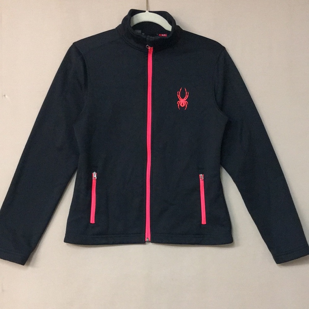 Spider Ladies Black Zip up Jacket. Sz M